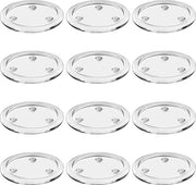 Set di Supporti per Candelabri in Vetro Trasparente (12 pezzi) - Supporto per Candelabri e Luminarie di Votivo - Ideale per Spa, Matrimoni e Decorazioni di Festa