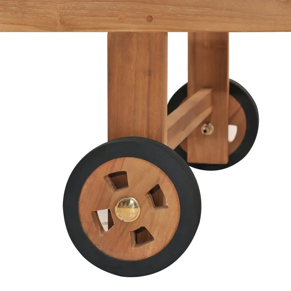 Lettino Prendisole con Cuscino in Massello di Teak Grigio Scuro