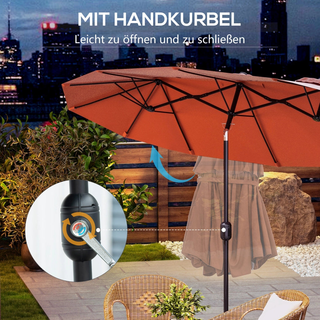 Ombrellone da giardino pieghevole ¨C zephmum ¨C rosso bordeaux, poliestere+acciaio, 295x152 cm