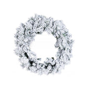 GHIRLANDA PINO VERDE INNEVATA 50CM EFFETTO NEVE CORONA ADDOBBI DI NATALE
