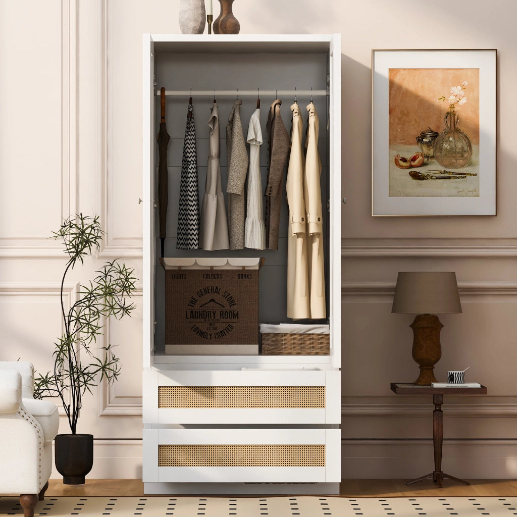 ARMADIO con doppie ante, 70 x 55 x 170 cm, Legno, Bianco