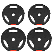 Kit 4 Pesi con 2 Dischi Ø30x5,5 cm da 7,5 kg e 2 Dischi Ø27x4,5 cm da 5 kg in Polipropilene e Sabbia Nero