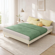 Struttura letto piattaforma moderna 140x200 cm beige, tessuto e metallo, senza materasso