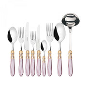 ALADDIN Ghiera Dorata, Posate Set 75 pz, Scatola Legno Wengè,
