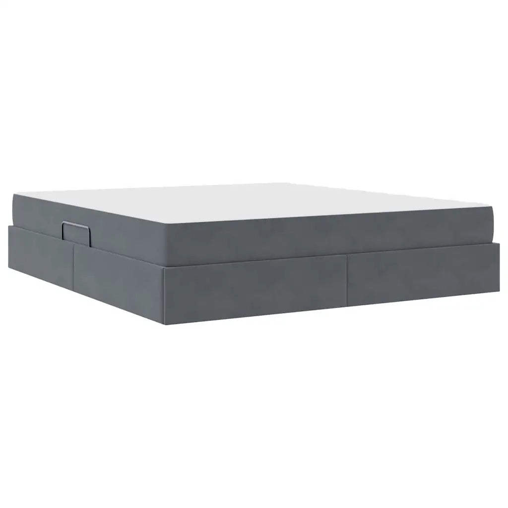 Letto con contenitore e materasso Grigio scuro 160 x 200 cm 3399731