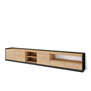 Mobile TV Soggiorno, 310x50x37 cm, Per TV fino a 80", Mobile Soggiorno, Rovere e nero