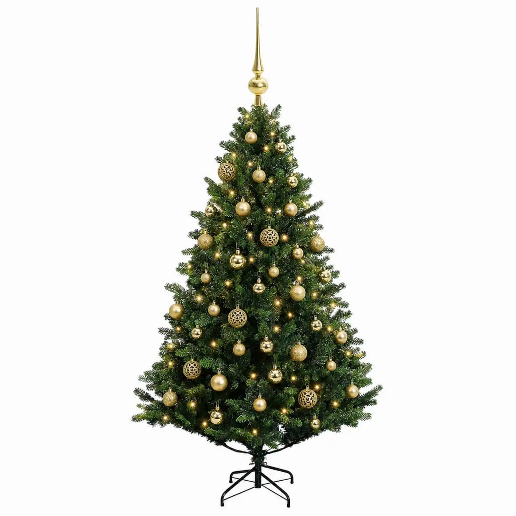 Albero di Natale Artificiale con Palline 120 cm 150 LED 3465681