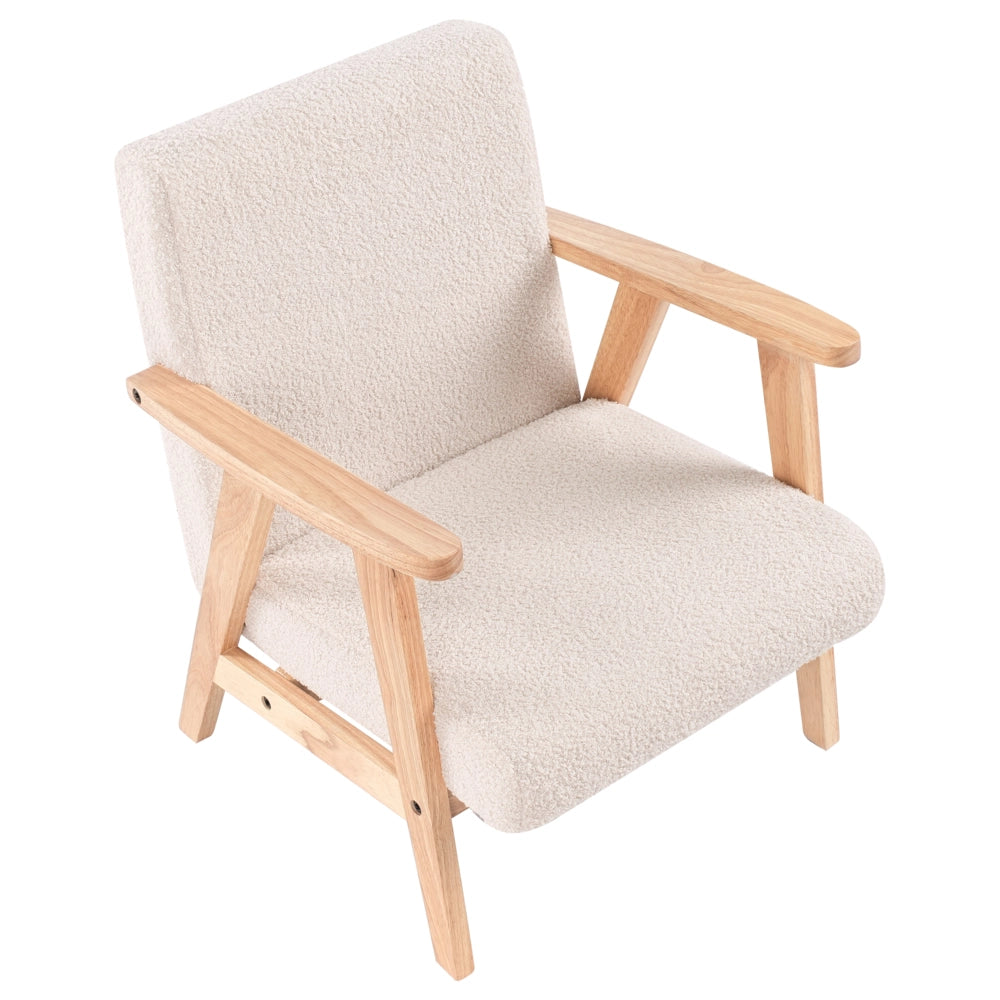 Poltrona per bambini con gambe in legno beige chiaro cemeretta