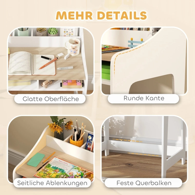 SCRIVANIA per bambini con sedia, 60x48x68 cm, legno, colore naturale
