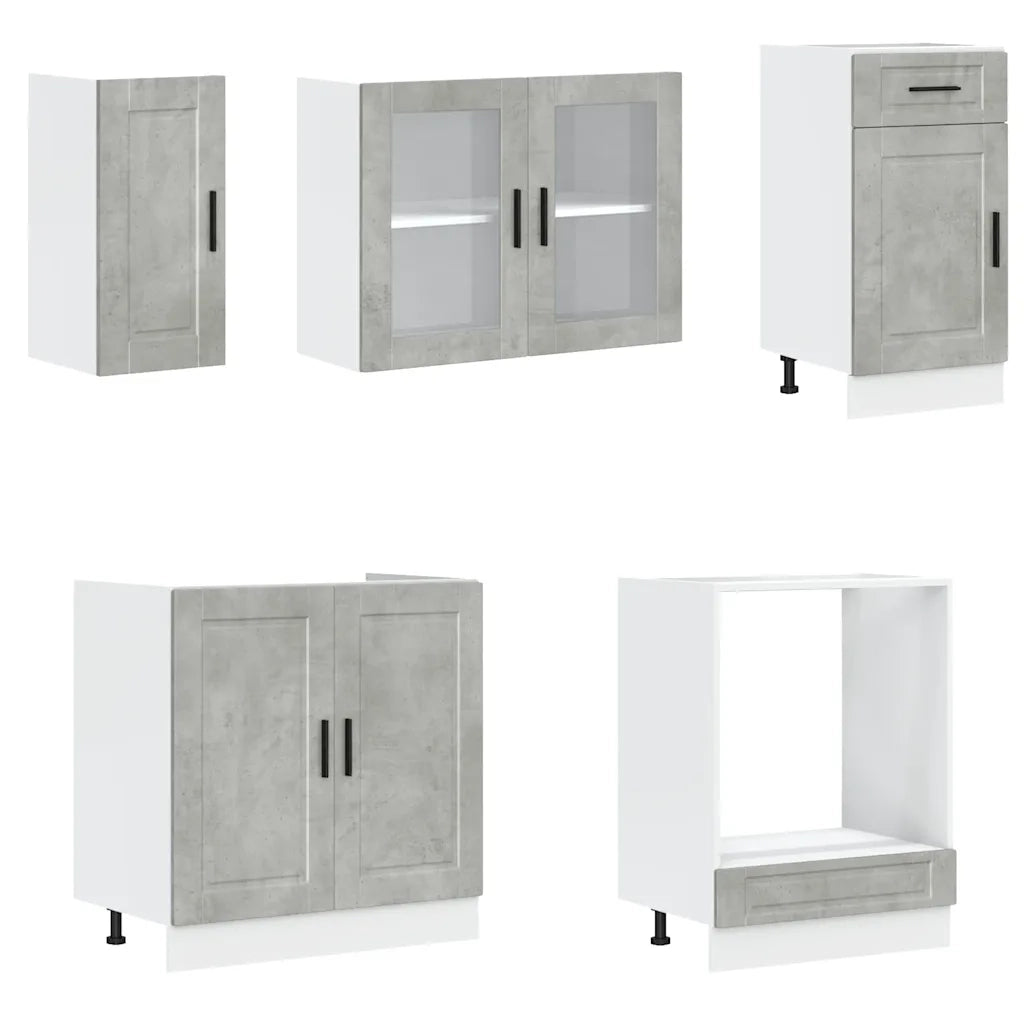 Set Mobili da Cucina 8 pz Kalmar Grigio Cemento in Truciolato 3314815