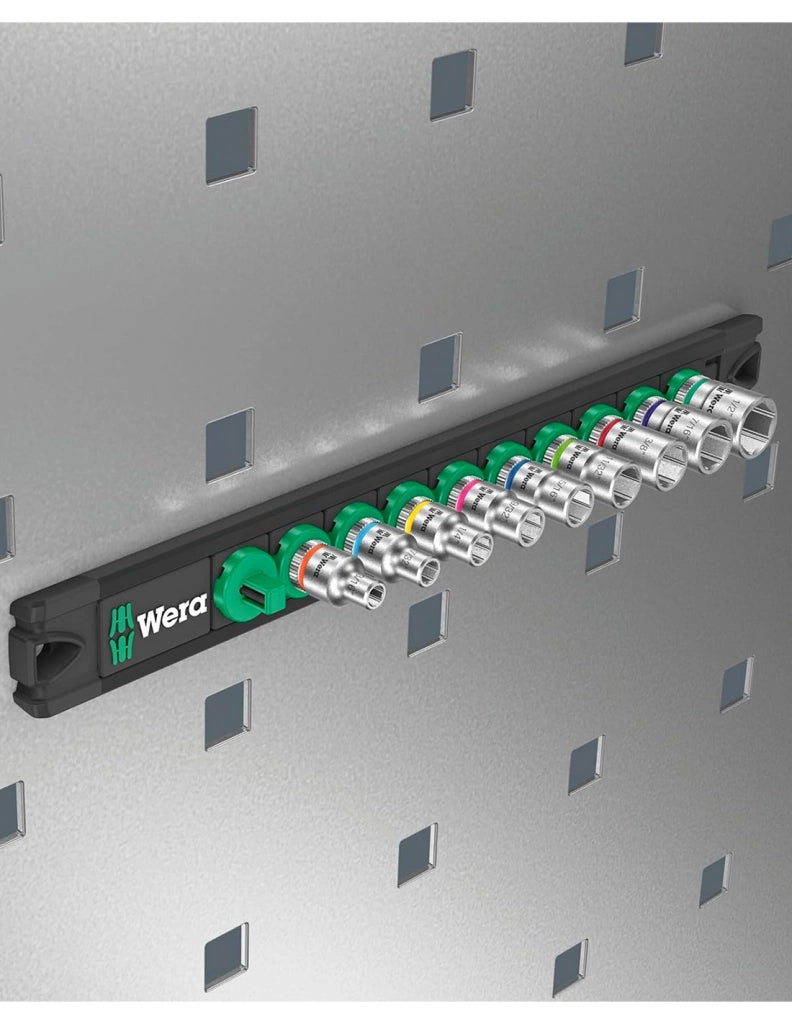 Set di 9 bussole Zyklop 1/4" WERA Nuss-Magnetleiste A Imperial 1