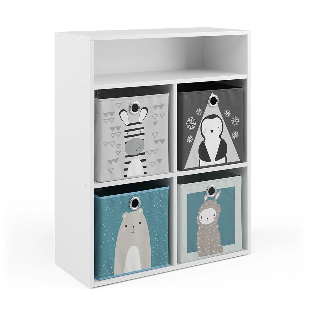Vicco Libreria bambini Bianco 72 x 90.2 cm con 4 scatole pieghevoli