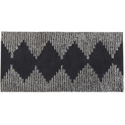 Tappeto pelo corto bianco e Nero in cotone modello geometrico pelo corto 80 x 150 cm