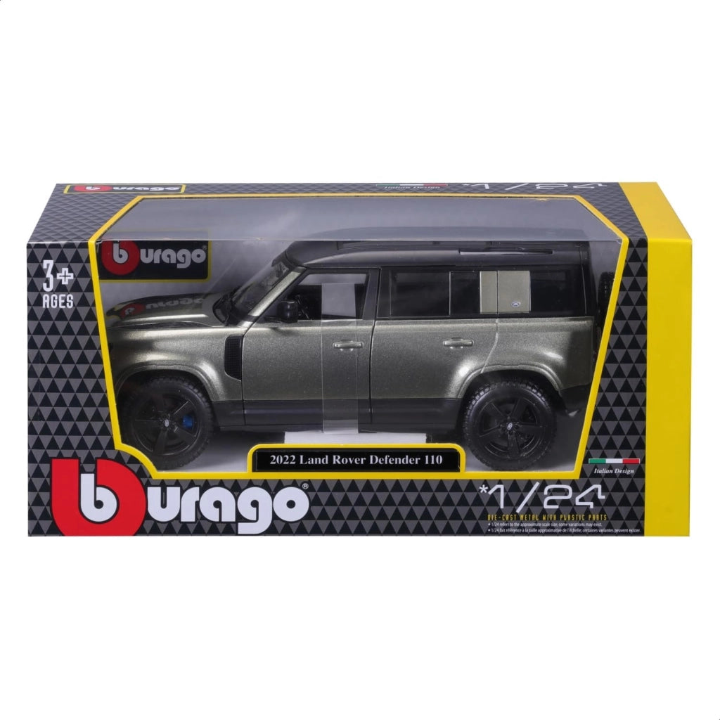 BBURAGO Land Rover Defender 110 (2022) Scala 1:24, Replica Diecast con Portiere Apribili, Licenza Ufficiale Land Rover,E