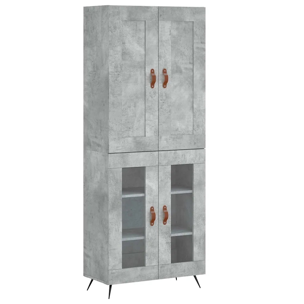 Credenza-Buffet-Armadio da cucina Grigio Cemento 69,5x34x180 cm in Legno Multistrato 878443