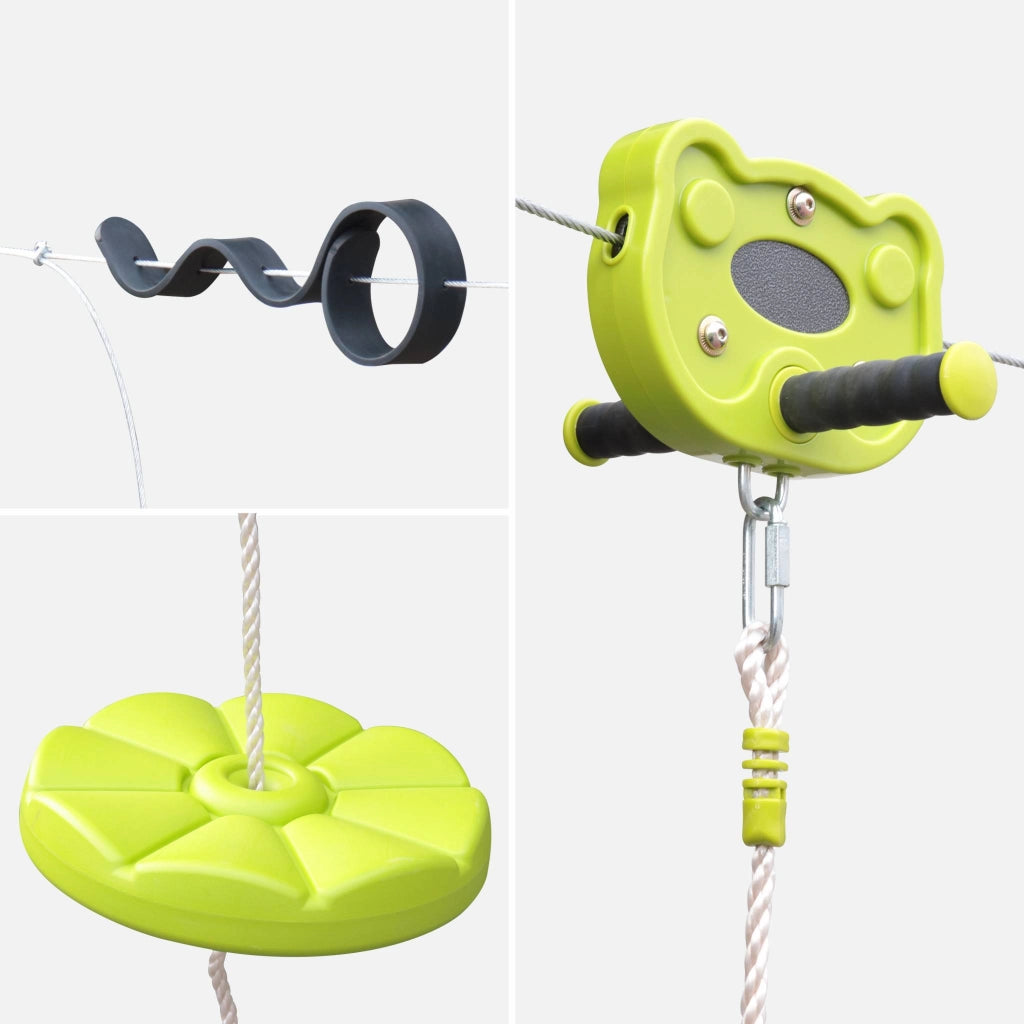 Teleferica da giardino per bambini, 30m, verde