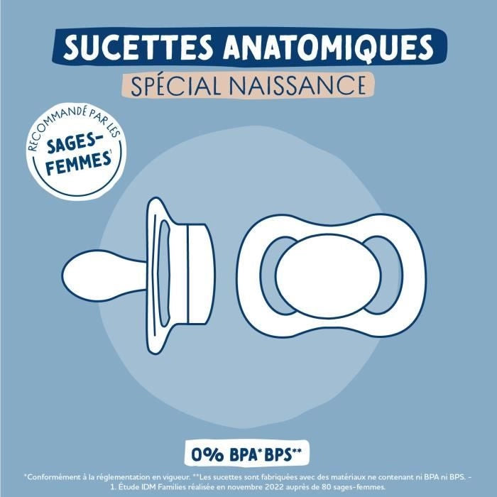 Ciucciuccio anatomico duo - DODIE - 0/2 mesi - Granchio
