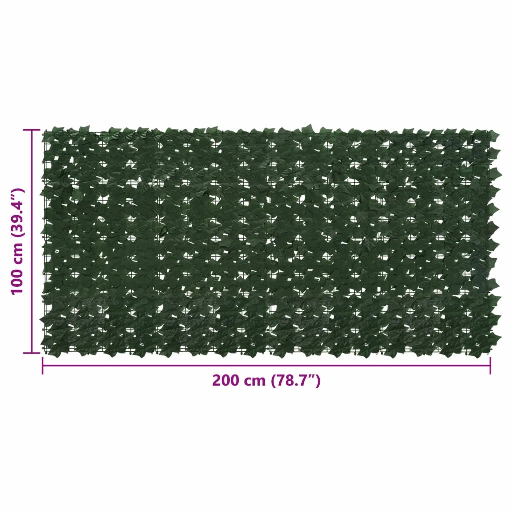 Schermo per balcone con foglie Verde Scuro 200 x 100 cm 42040627