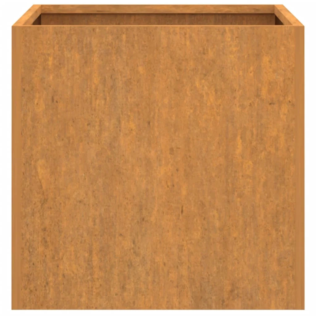 Fioriera rialzata per piante fiori giardino terrazze set da 2 49 x 47 x 46 cm acciaio corten marrone 02_0038987