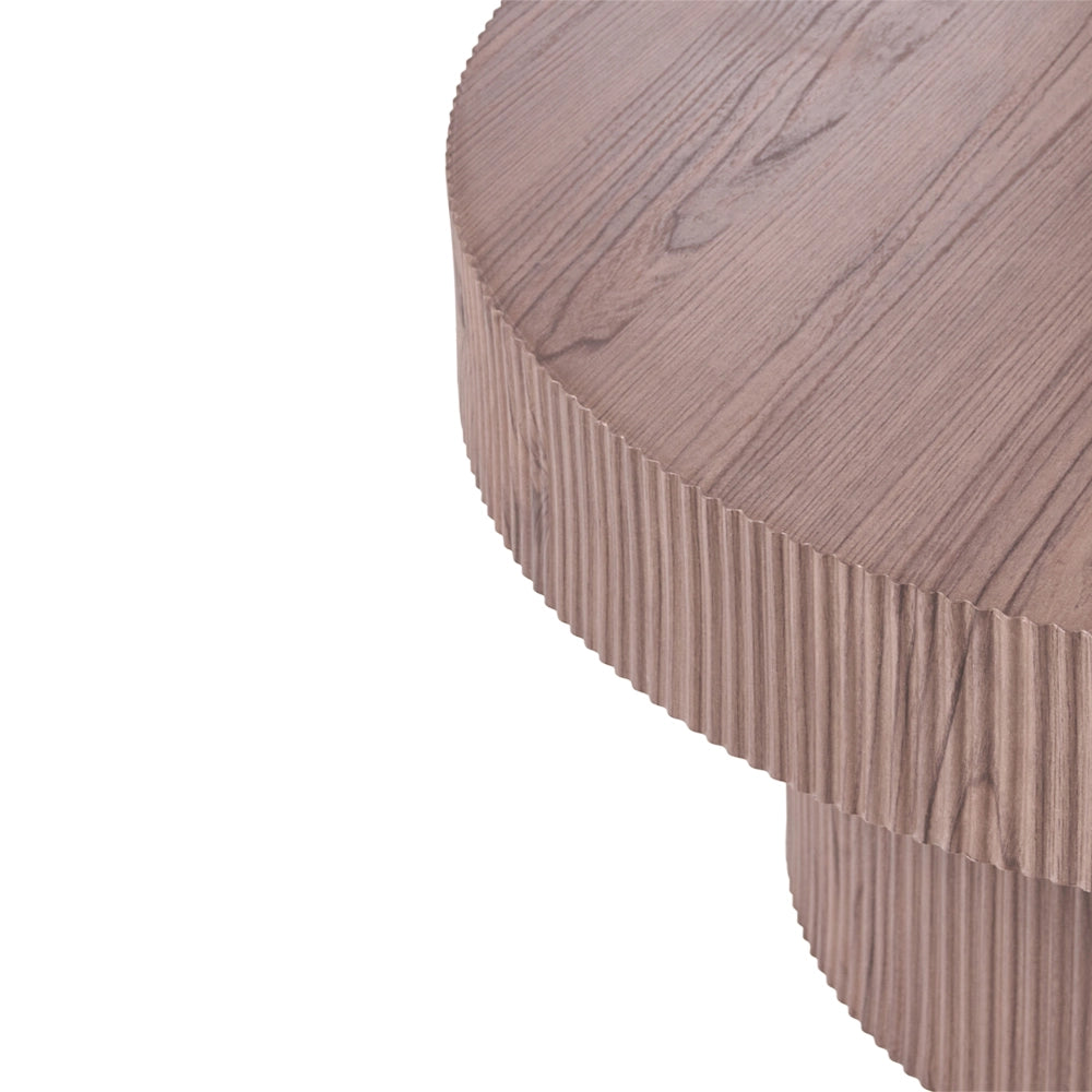 Tavolino da caffè con piano in MDF marrone scuro ø 80 cm Design moderno Gambe a coste Soggiorno