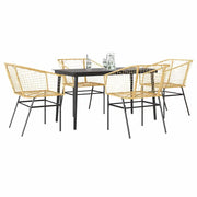 Set da Pranzo da Giardino 5pz Polyrattan Vetro 3334494