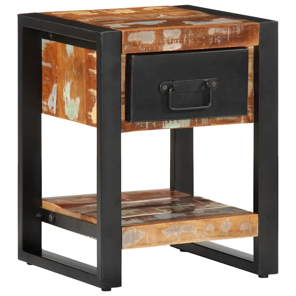 Comodini 2 pz-Set di 2 Tavolino da notte Multicolore in Legno Massello di Mango Grezzo 548144