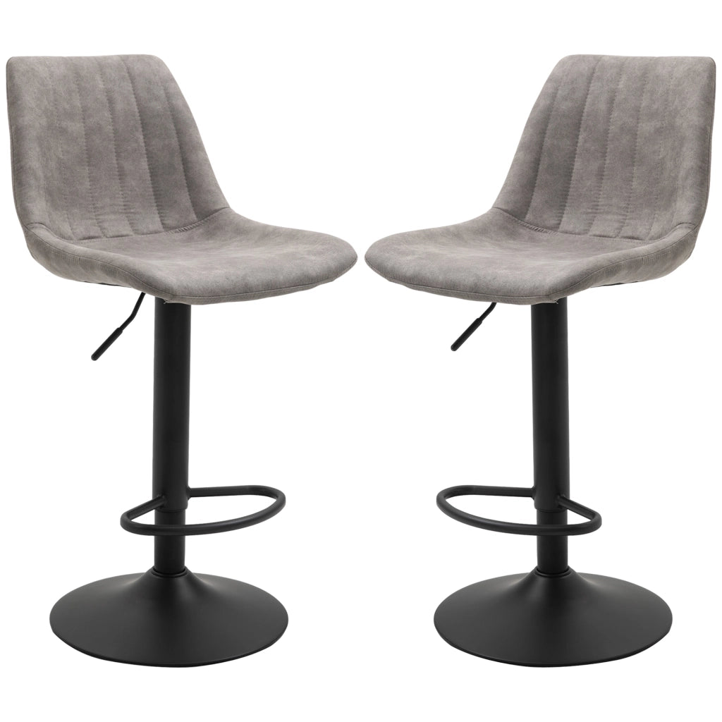 Sgabello da Bar con Schienale e Poggiapiedi ¨C Minimal ¨C Grigio, Altezza Regolabile