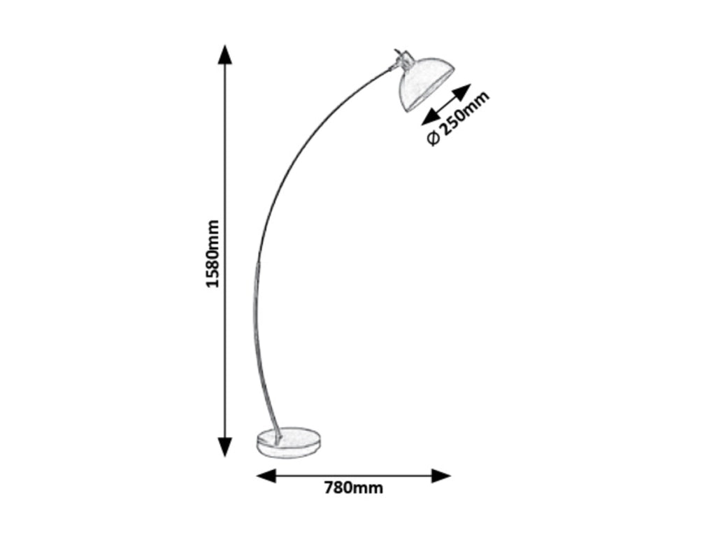 Lampada da terra ad arco Otto nero/oro E27 60W Rabalux
