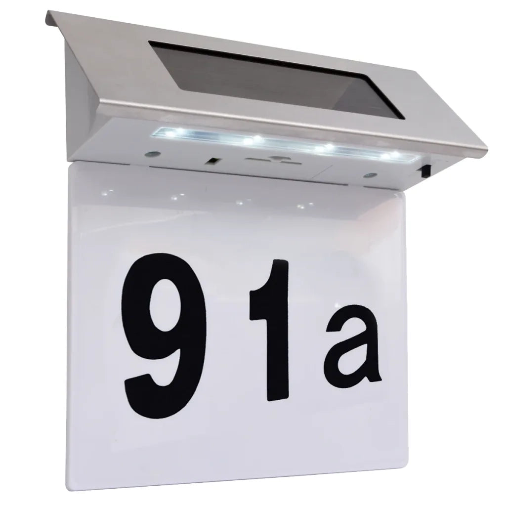 Luce Solare a LED per Numero Civico in Acciaio Inossidabile 42340