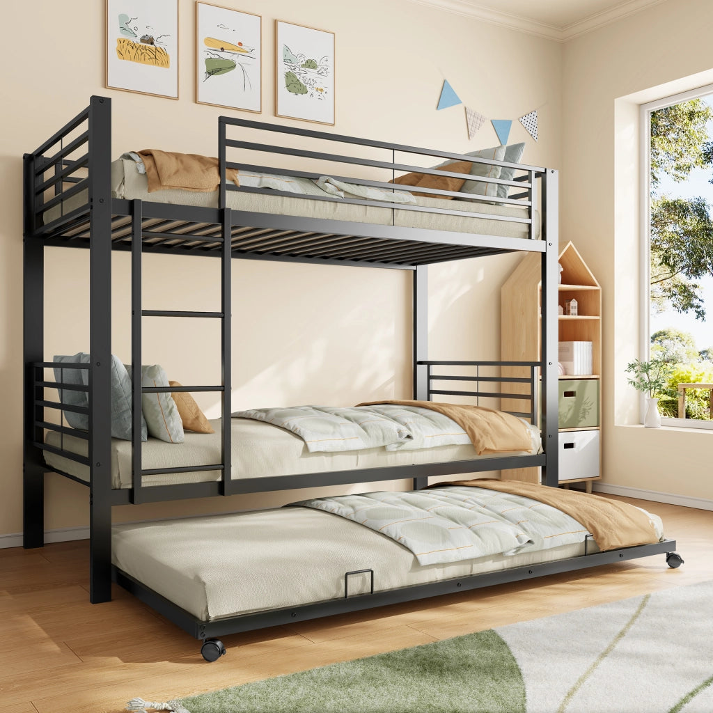 letto a castello metallo nero 90 x 200 cm