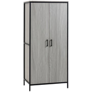 Easycomfort Armadio Guardaroba 2 Ante con Scomparti e Barra Appendiabiti 80x50x179cm, Grigio