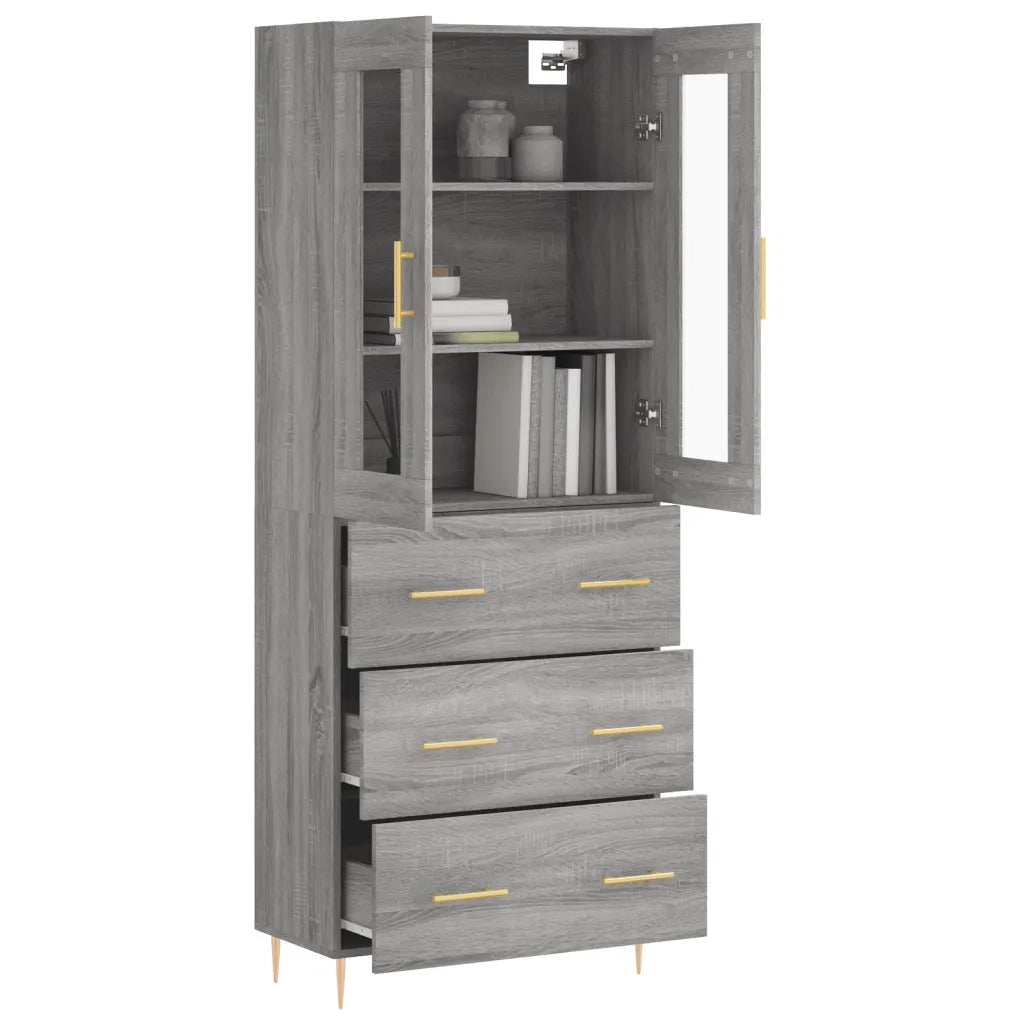 Credenza | Madia | Buffet da pranzo | Armadio da pranzo Grigio Sonoma 69,5x34x180 cm in Legno Multistrato