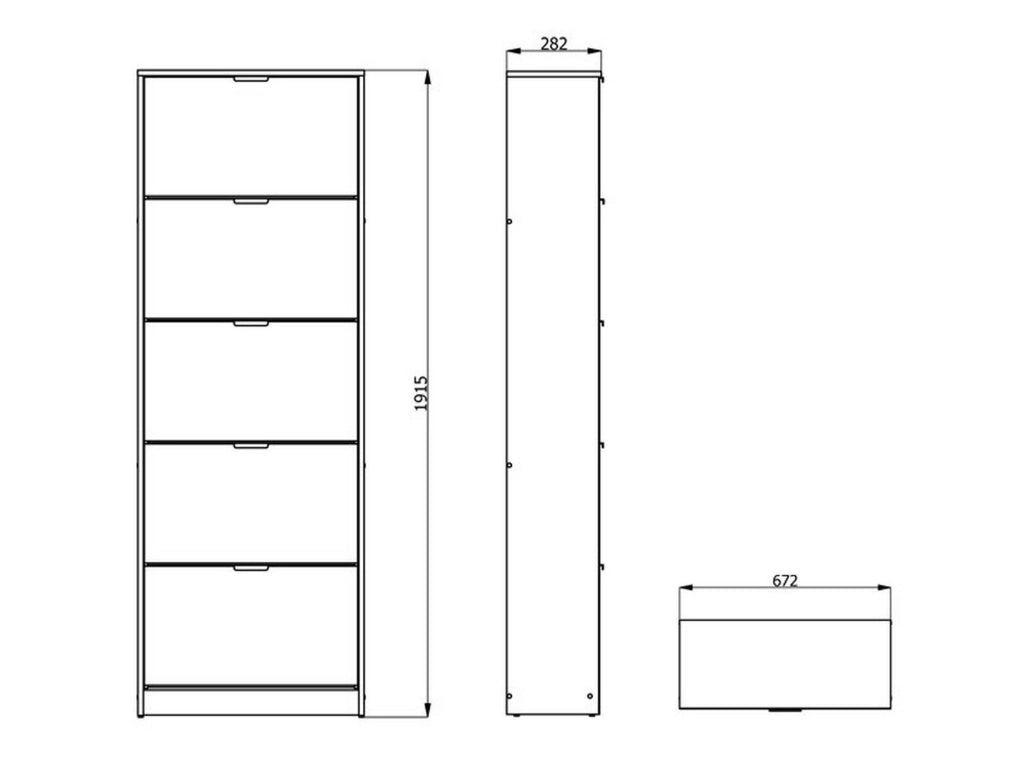 Mobile Portascarpe Dentro, Scarpiera 10 Ripiani, 67x28x191.5h cm Marrone Rovere Grigio
