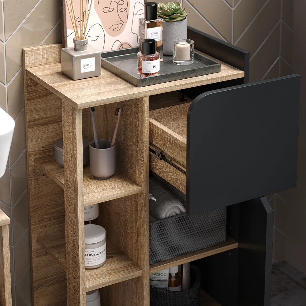Vicco Set di mobili da bagno Antracite 3 pezzi, con cabinet midi