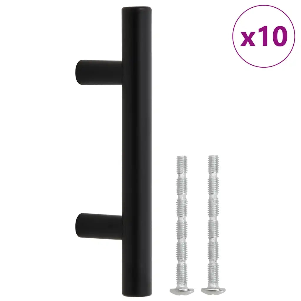 Maniglie per Mobili 10pz Nere 64mm in Acciaio Inox