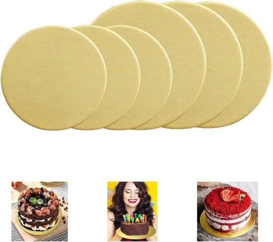 Decorazione per torta in metallo circolare riutilizzabile da 6 pezzi - decorazione e trasporto per torta - oro 25 cm/30 cm