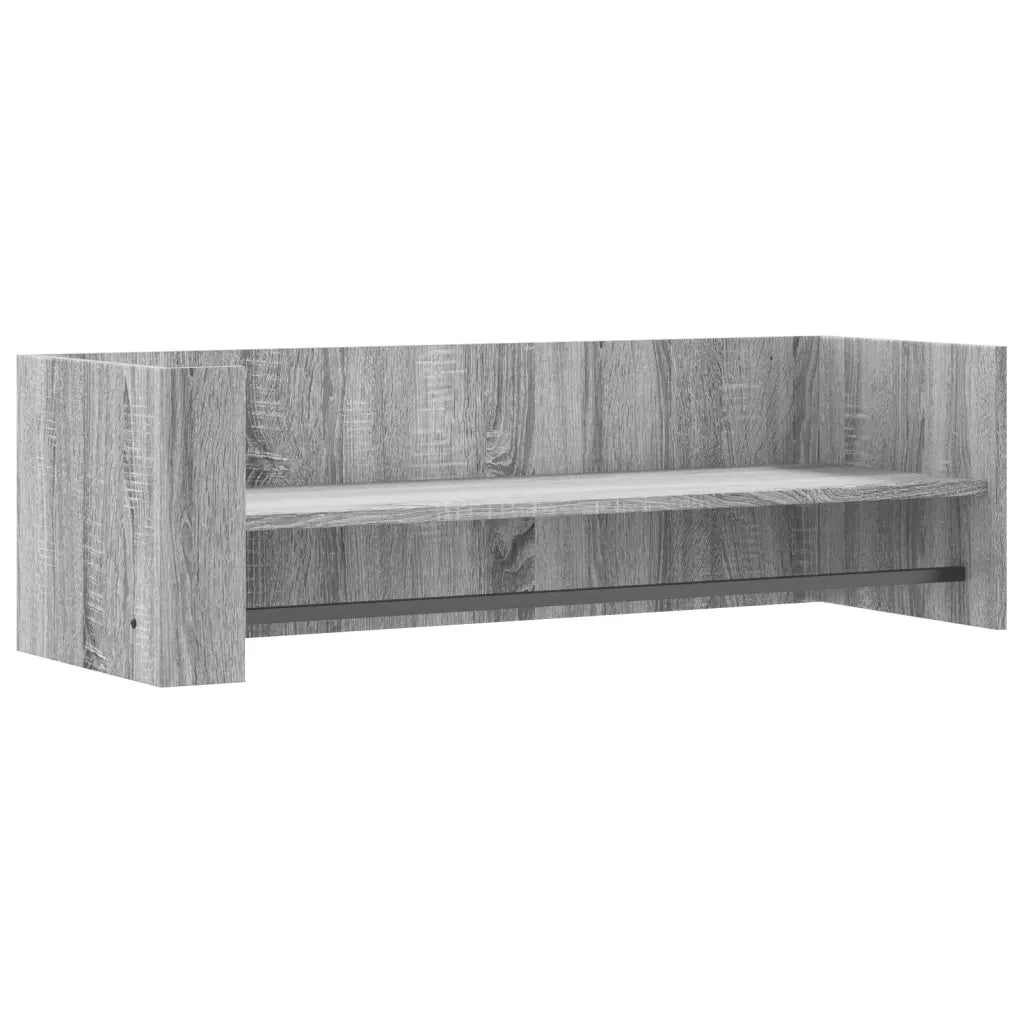 Mensola a Muro | Mensola a parete Grigio Sonoma 100x35x30,5 cm Legno Multistrato