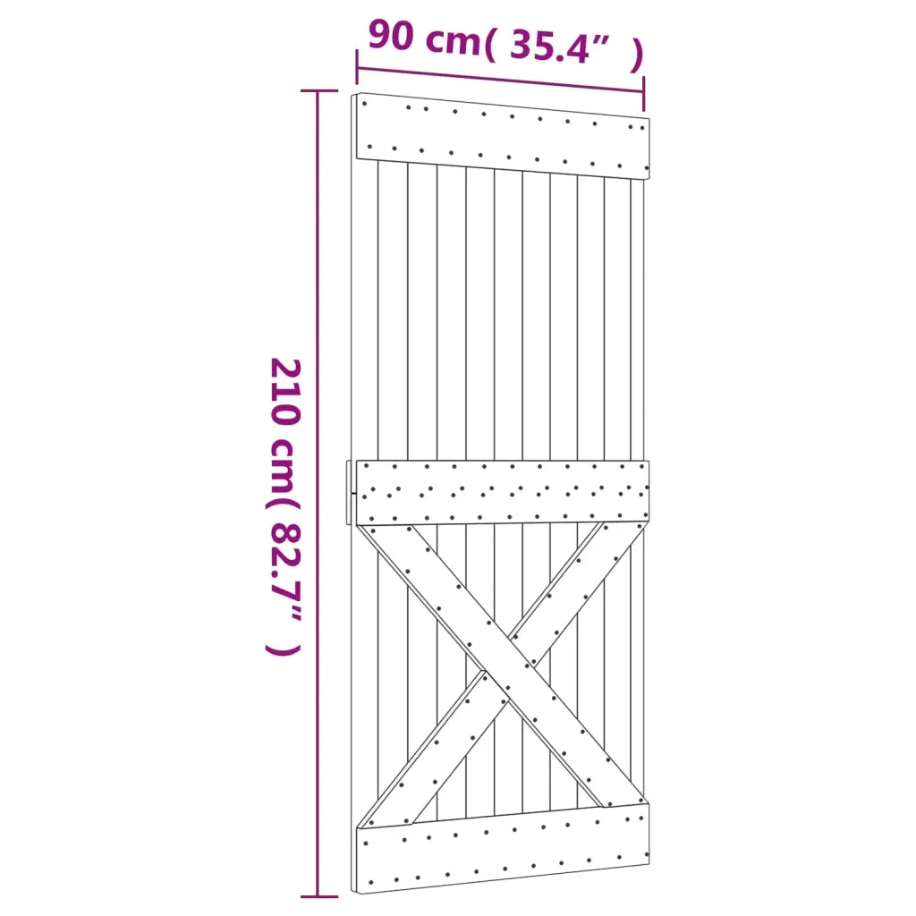 Porta scorrevole Naturale e Bianco 90 x 210 cm 3444966
