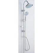 SALISCENDI SOFFIONE + DOCCETTA 5 GETTI EDERA EFFE  ACCIAIO INOX TUBO MM 22 + FLEX CM 150 + D.MM 82