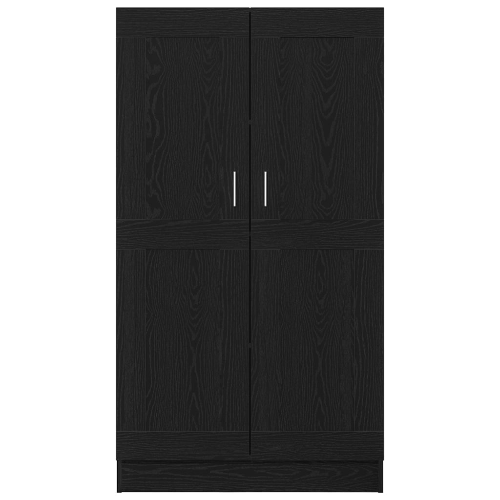 2 Armadi per Libri Rovere Nero 165x30,5x150 cm in Legno Ingegnerizzato