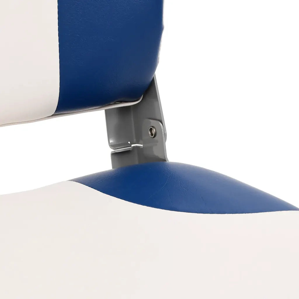 Set Sedile per Barca Pieghevole 2pz Blu e Bianco 41x36x48 cm