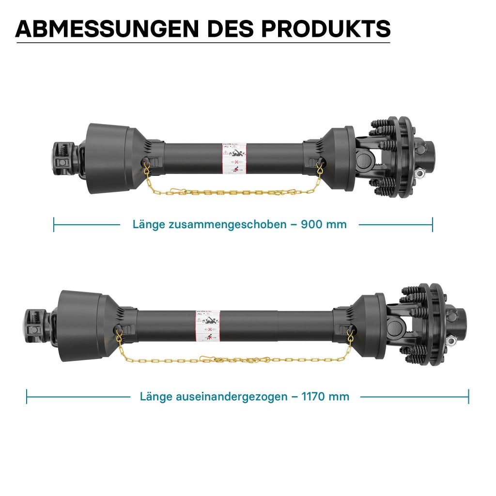 Albero cardanico T4 Giunto cardanico 900-990mm 460Nm 540rpm Cardano 40kW (55CV) 2x 1 3/8" 6 denti