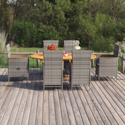 Set Mobili da Pranzo per Giardino 7 pz in Polyrattan Grigio 3070770