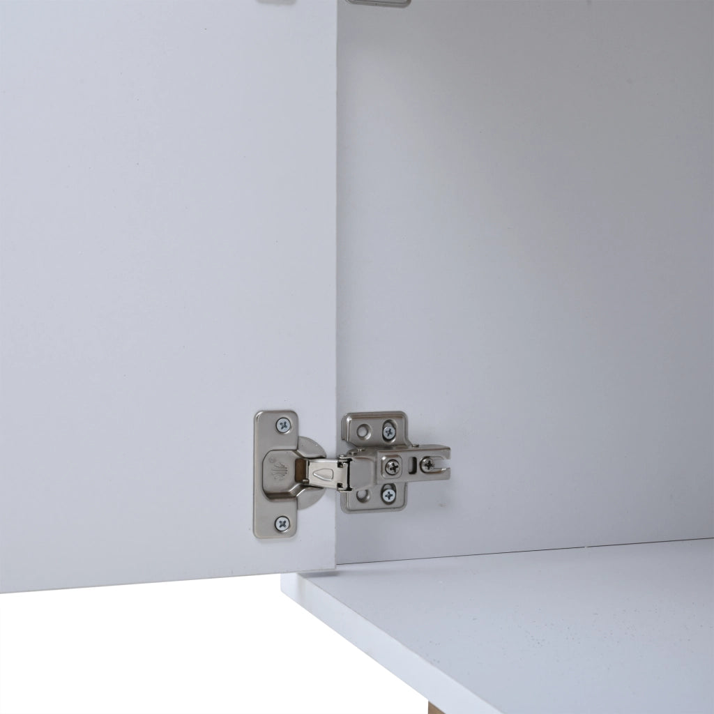 Mobile porta televisore 180 cm bianco e legno con luce regolabile e ampio spazio contenitivo