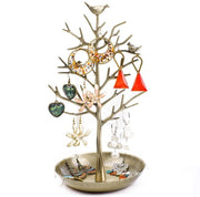 Standard per gioielli con piatto di servizio in metallo, torre di supporto in stile lussuoso, spazio di archiviazione appeso per anelli, orecchini, collane, bracciali, adatto per soggiorno, bagno, ufficio, ecc.