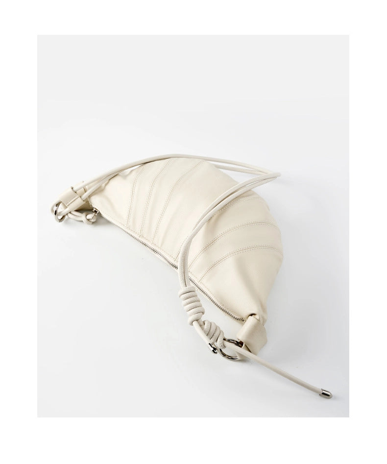Borsa a tracolla da donna in vera pelle, colore bianco.