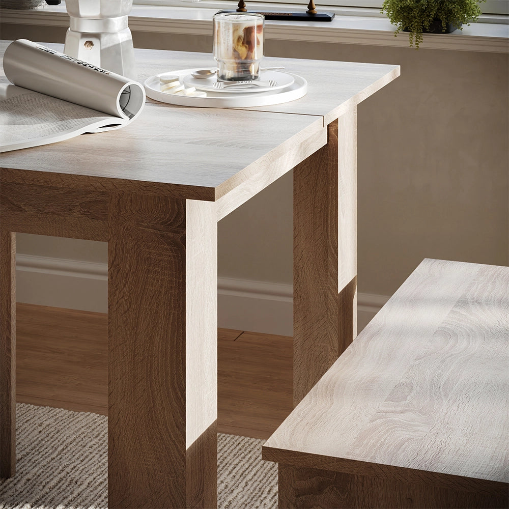 Vicco Set di tavoli da pranzo Sonoma 80 x 80 cm con 2 panche