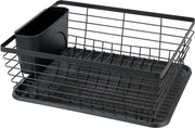 Aria di condensa per piatti - drizza liquido per condensa accanto al lavello - metallo/plastica - 36 x 30,5 x 15 cm - nero