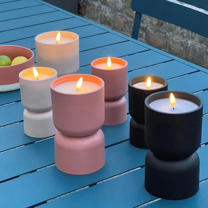 Lampada da tavolo per esterno - BRILLIANT - LOVERE - Forma di candela - Plastica - 3 W - Beige e marrone chiaro