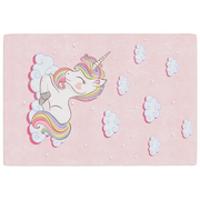 Tappeto del soggiorno | Tappeto Bambini Rosa 160x230 cm Unicorno Lavabile